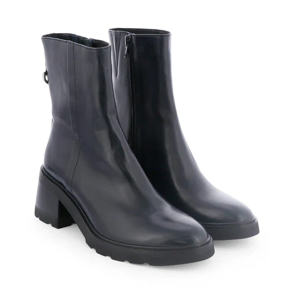 Eos Finley Navy Leather Ankle Boot - Image 3